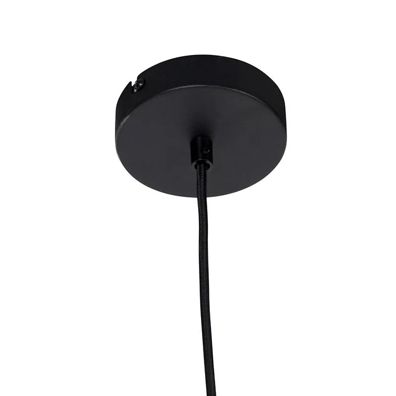 Lampada a sospensione moderna nera con paralume marrone 35 cm - Combi