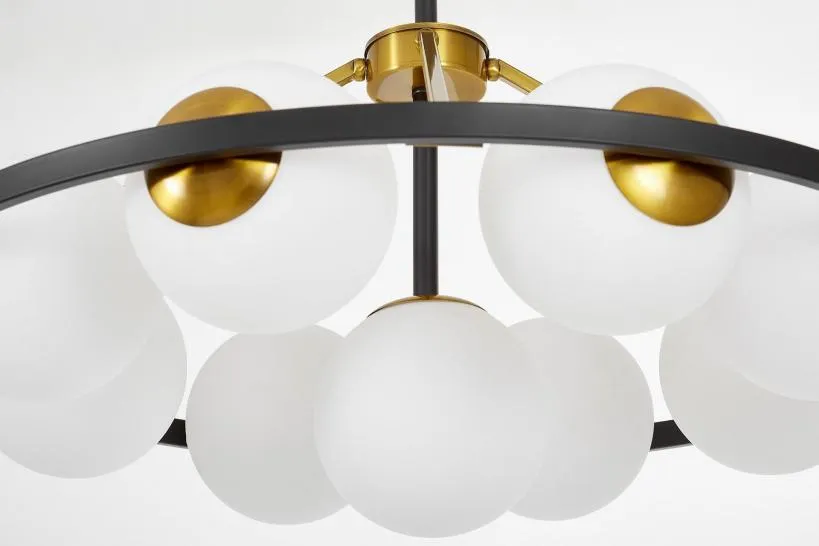 LAMPADA A SOSPENSIONE MODERNA NERO E ORO DONZANO W9