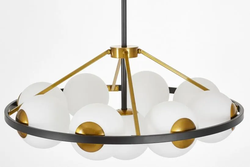 LAMPADA A SOSPENSIONE MODERNA NERO E ORO DONZANO W9