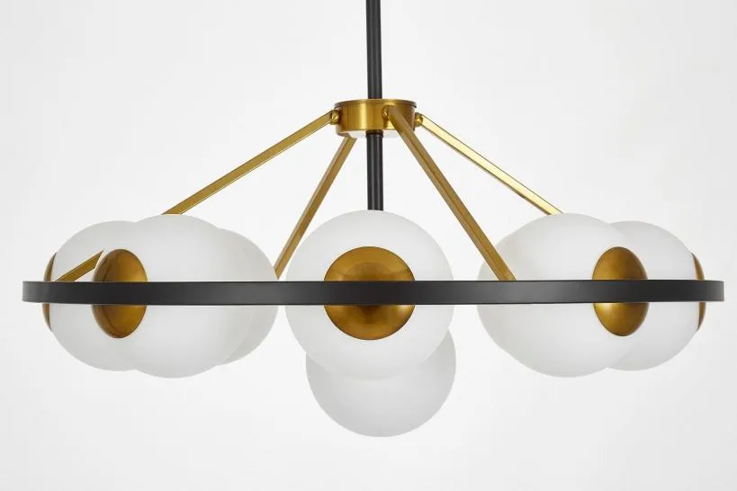 LAMPADA A SOSPENSIONE MODERNA NERO E ORO DONZANO W9