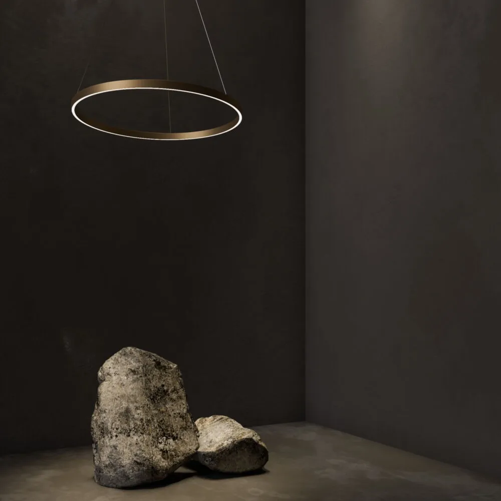 Lampada a Sospensione Moderna Rim Anello Led 37w 4000k Ottone 60 cm Maytoni