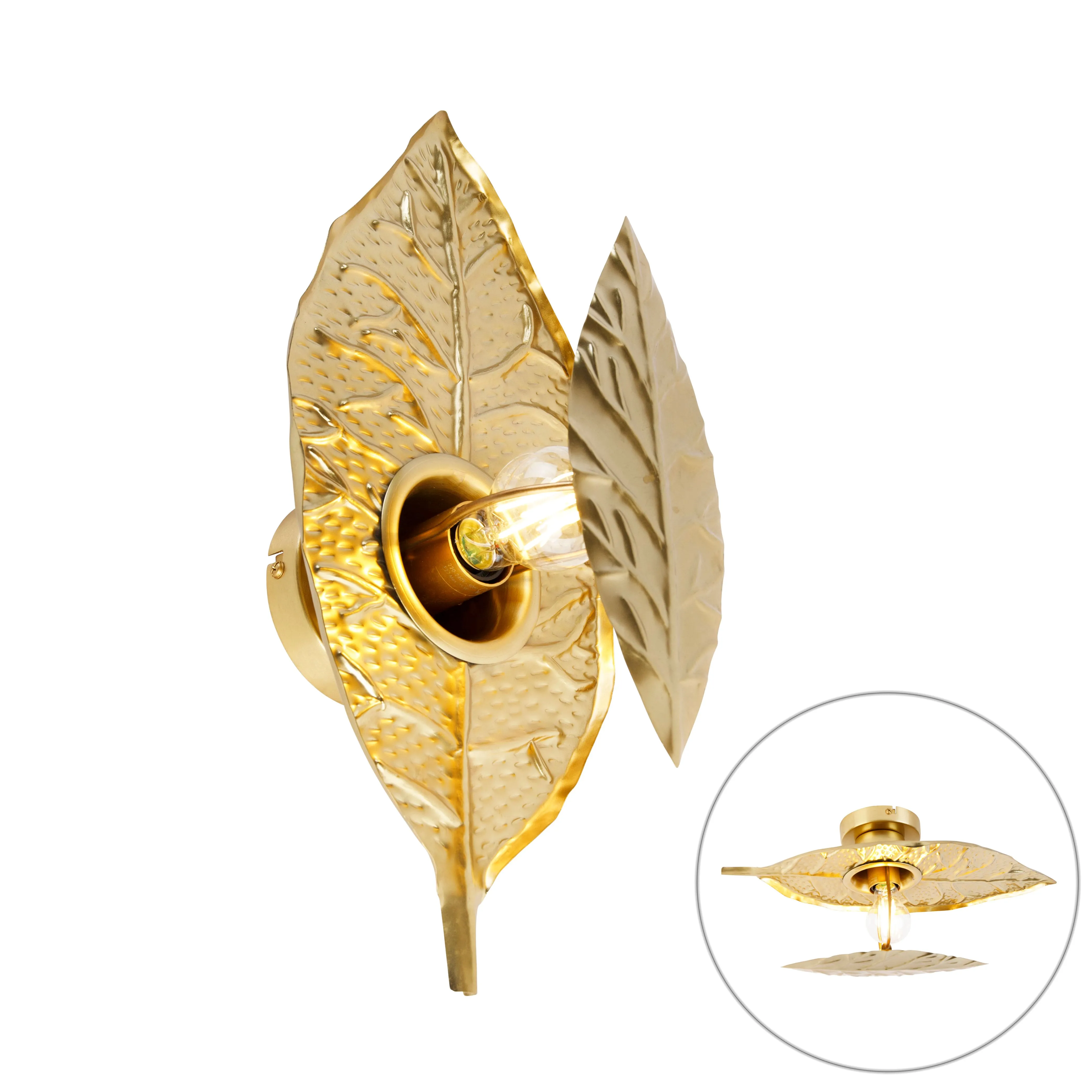 Lampada da parete design oro antico - Nora