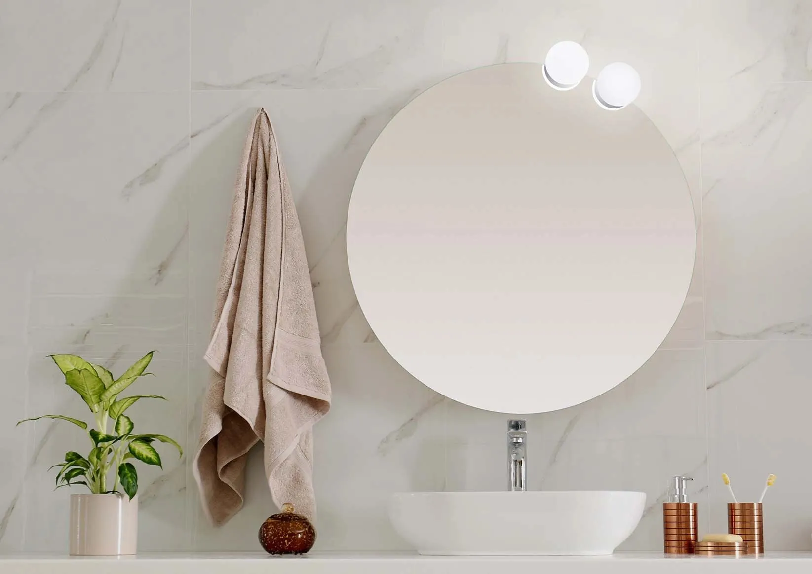 Lampada Led per specchio bagno Scarlett Cromo 90x90x93 mm