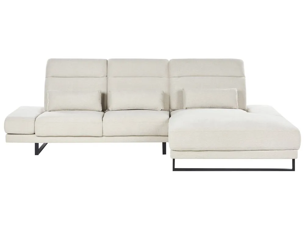 Left Hand Fabric Corner Sofa Beige IKAST