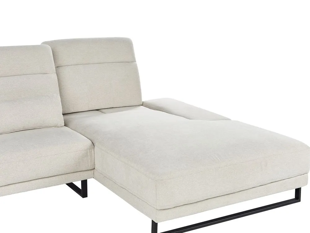 Left Hand Fabric Corner Sofa Beige IKAST