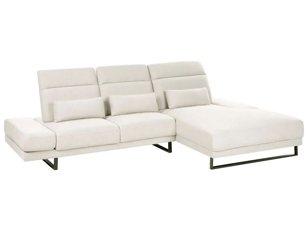 Left Hand Fabric Corner Sofa Beige IKAST