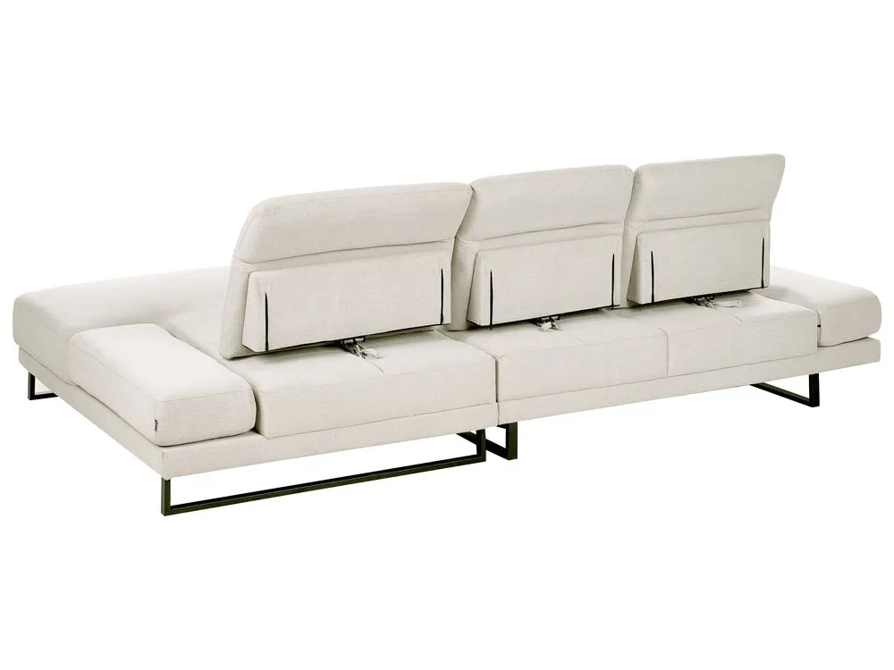Left Hand Fabric Corner Sofa Beige IKAST