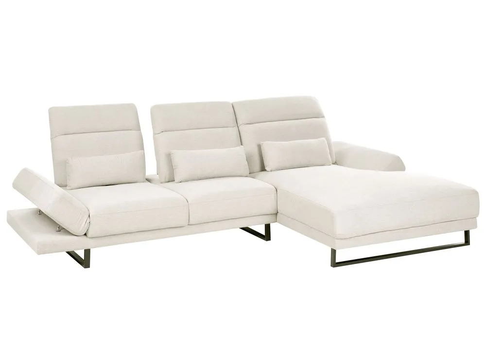 Left Hand Fabric Corner Sofa Beige IKAST