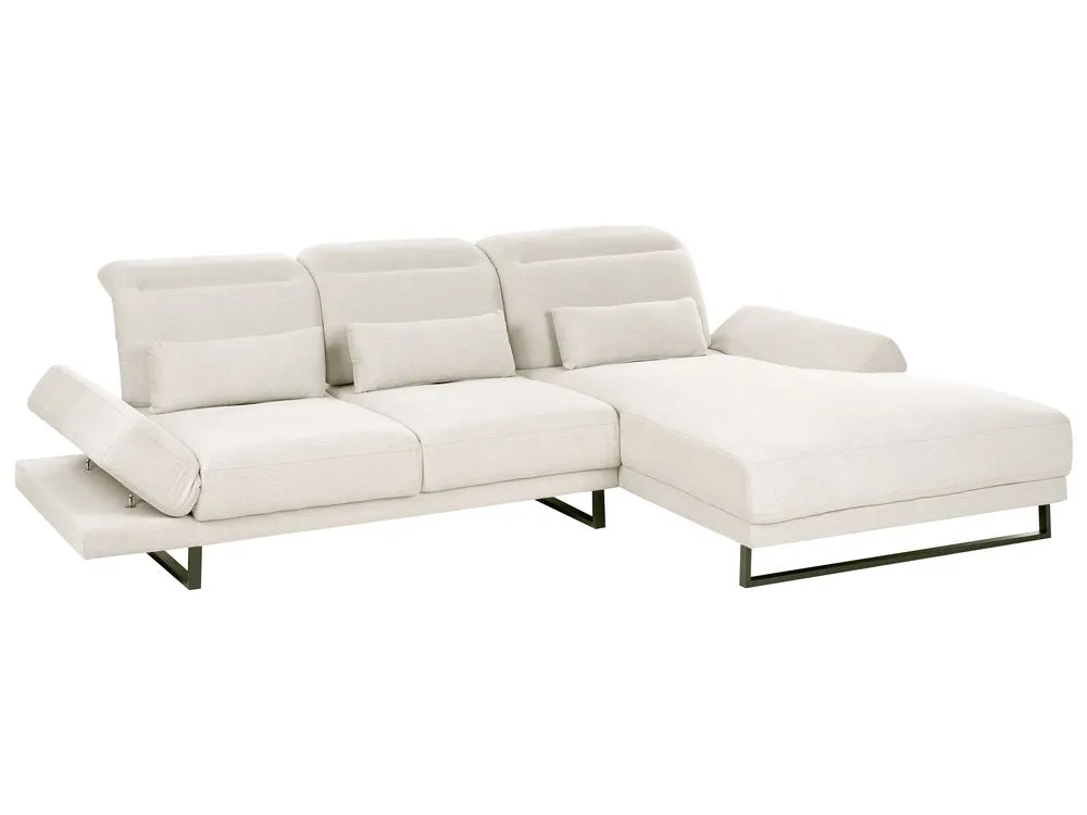 Left Hand Fabric Corner Sofa Beige IKAST