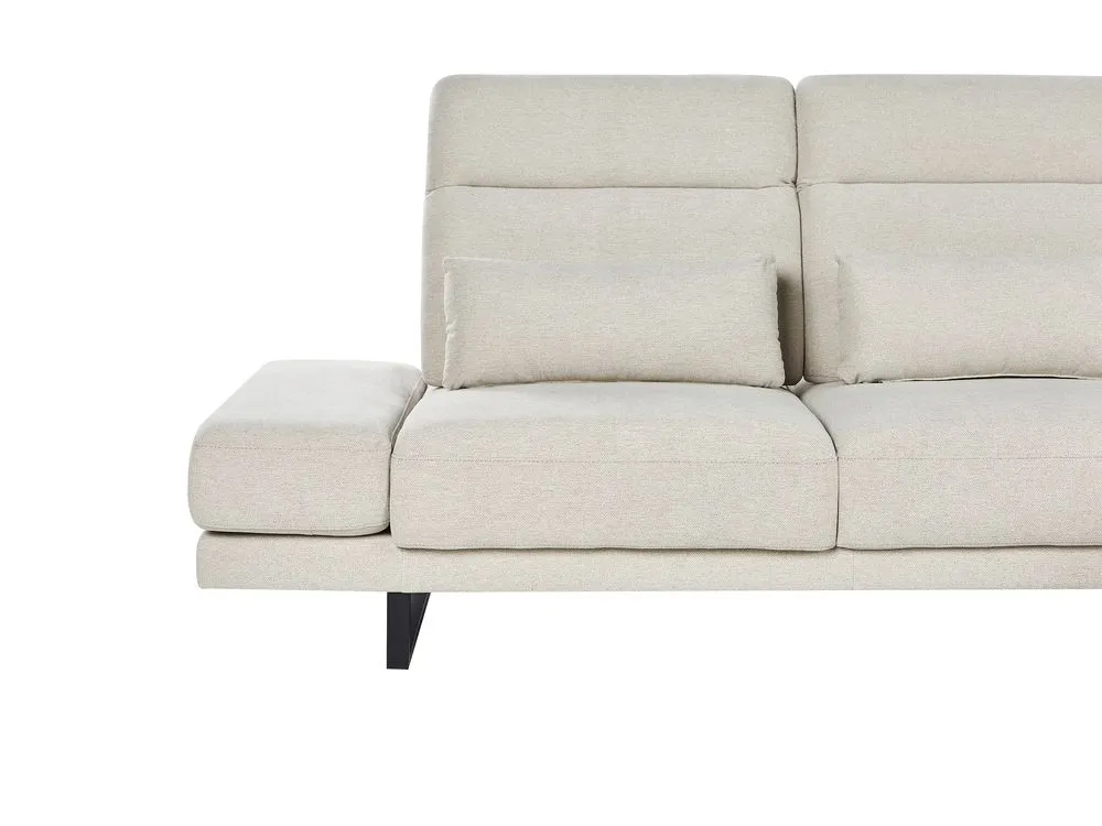 Left Hand Fabric Corner Sofa Beige IKAST