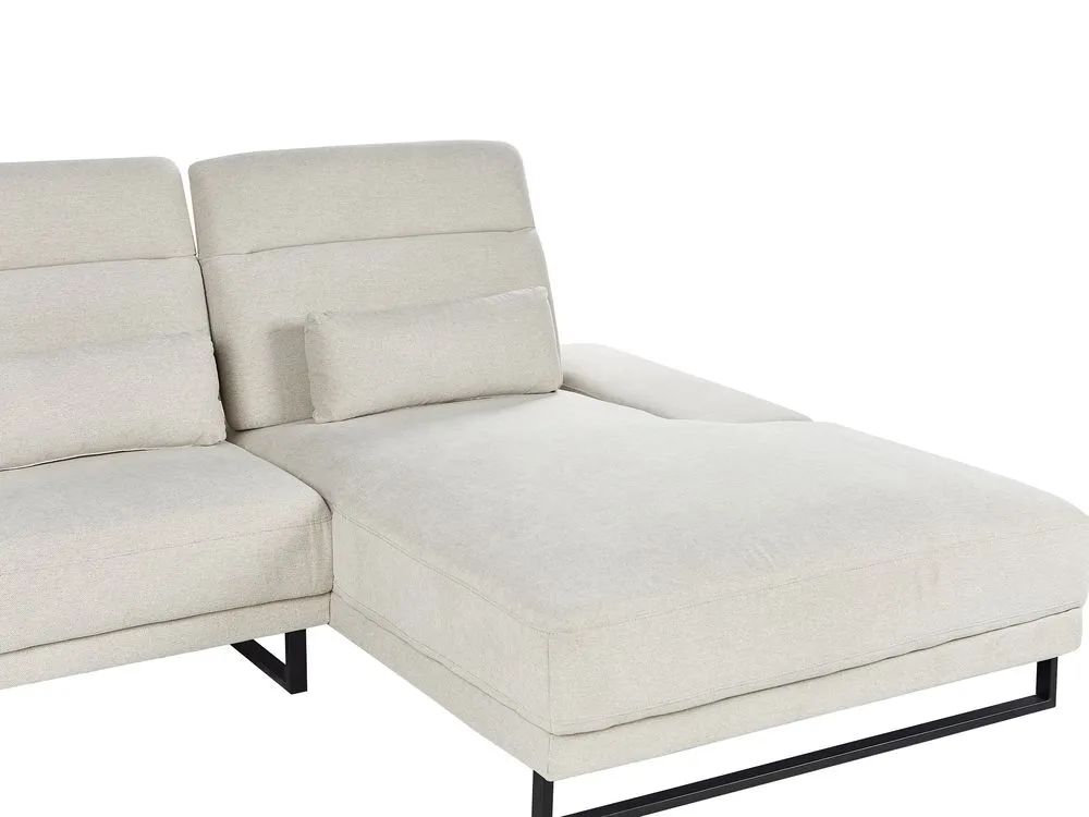 Left Hand Fabric Corner Sofa Beige IKAST