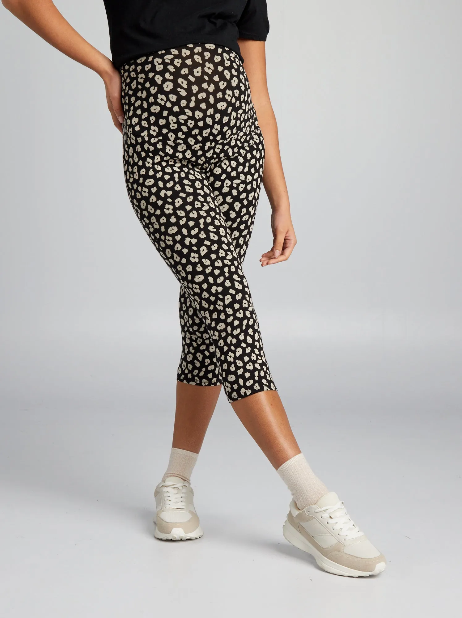 Leggings corti premaman - NERO