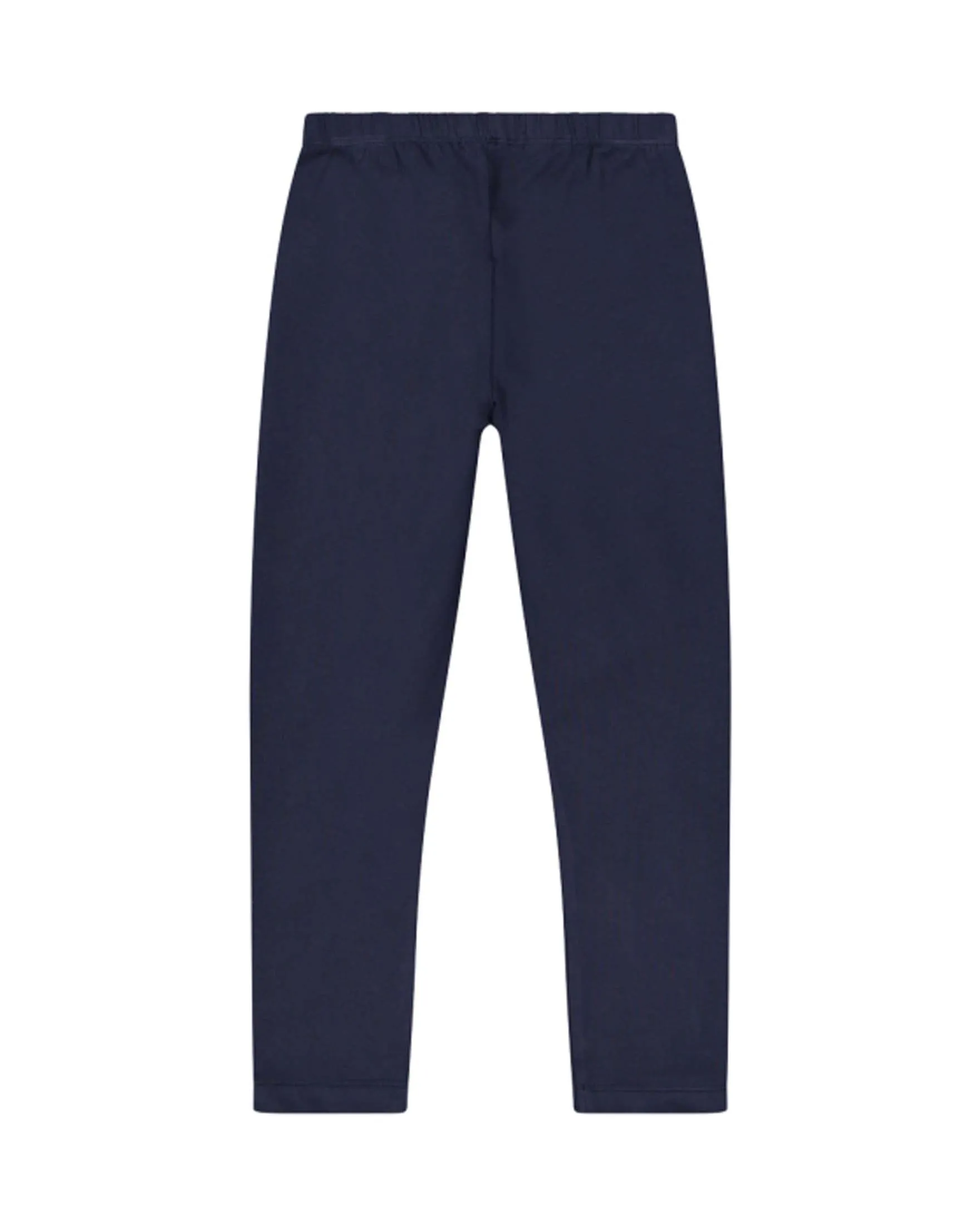 Leggins blu in cotone stretch con stampa Woodstock e margherite 3-7 anni