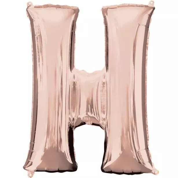 Lettera H in oro rosa 41 cm