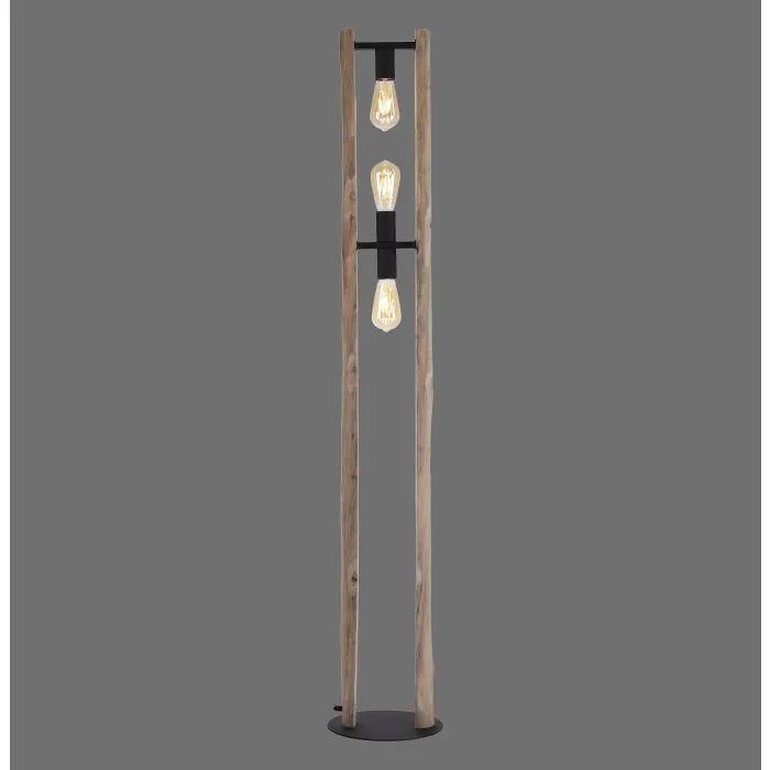Leuchten-Direkt LOG Lampada da terra Écru, 3-Luci