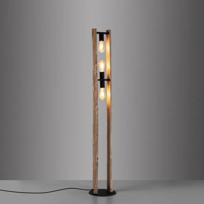 Leuchten-Direkt LOG Lampada da terra Écru, 3-Luci