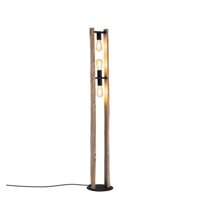 Leuchten-Direkt LOG Lampada da terra Écru, 3-Luci