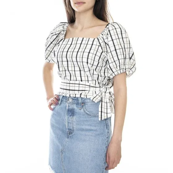 Levis Vera Blouse - Sally Plaid / Cloud Dancer - Top Donna Multicolore    