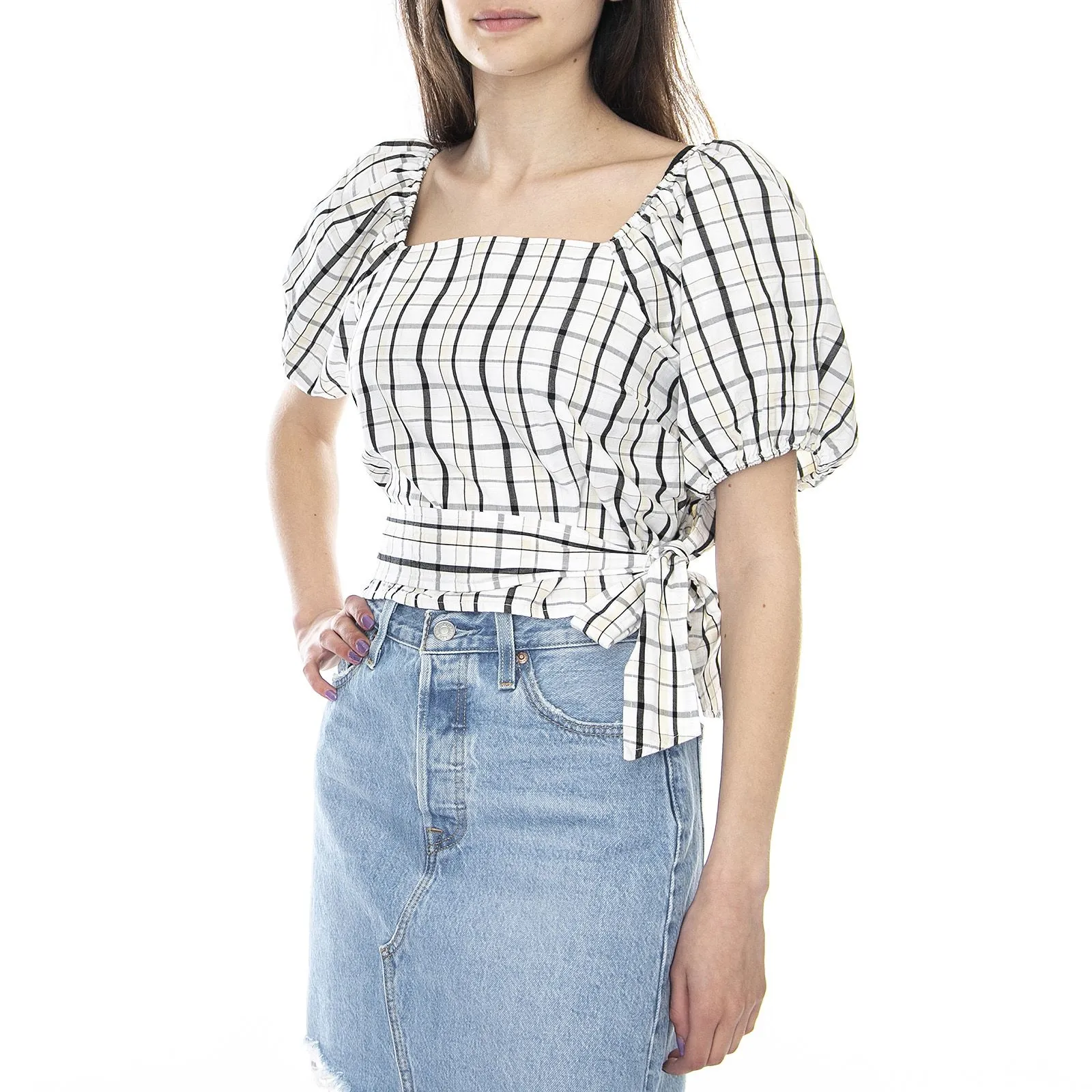 Levis Vera Blouse - Sally Plaid / Cloud Dancer - Top Donna Multicolore    