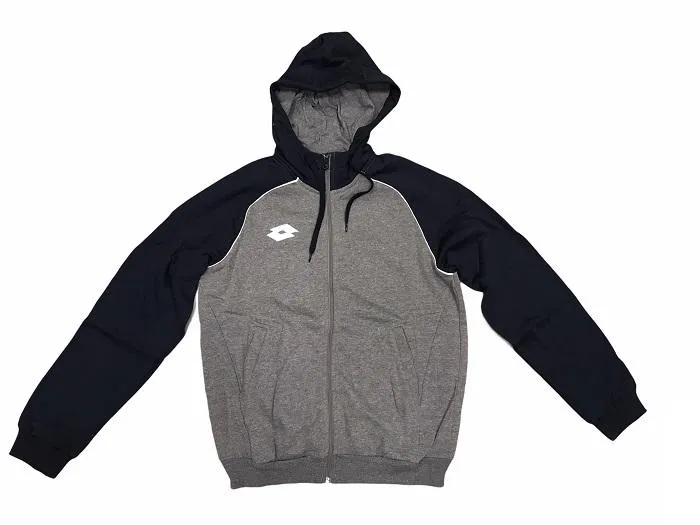 Lotto felpa con cappuccio e carniera intera da uomo Sweat FZ Delta Plus T5535 blu-grigio