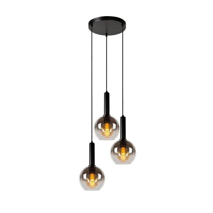 Lucide MARIUS Lampada a Sospensione Nero, 3-Luci