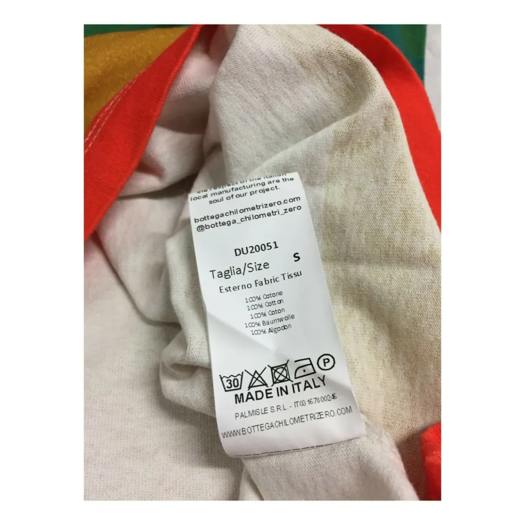 MADSON by BottegaChilometriZero t-shirt uomo mezza manica girocollo rigata beige/verde/arancio mod DU20051 MADE IN ITALY