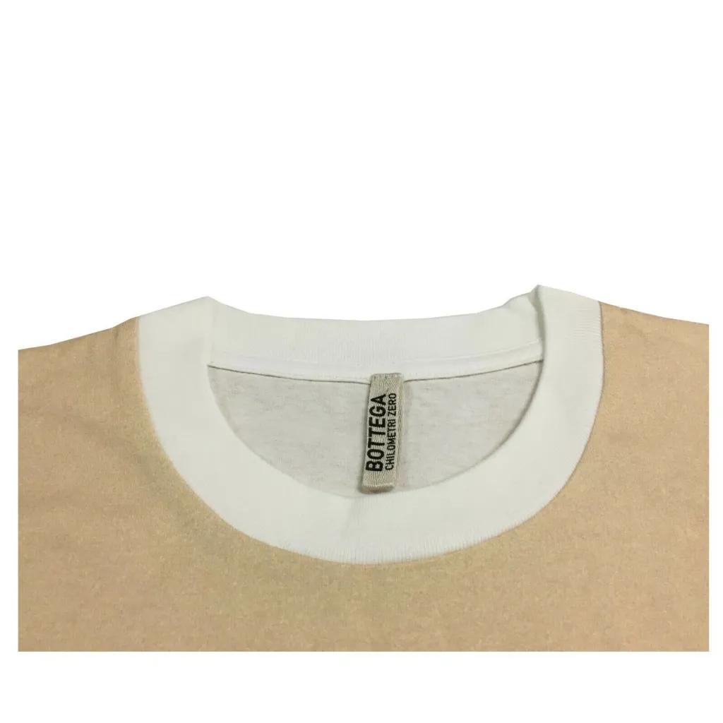 MADSON by BottegaChilometriZero t-shirt uomo mezza manica girocollo rigata beige/verde/arancio mod DU20051 MADE IN ITALY