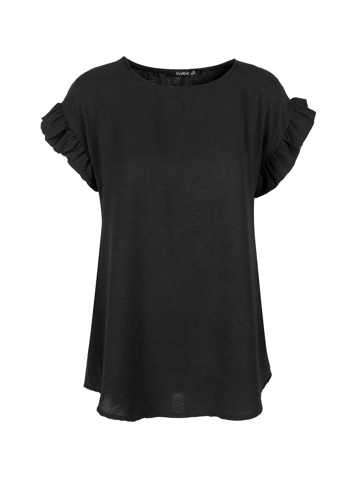Melitea Blouse femme manches courtes volantées
