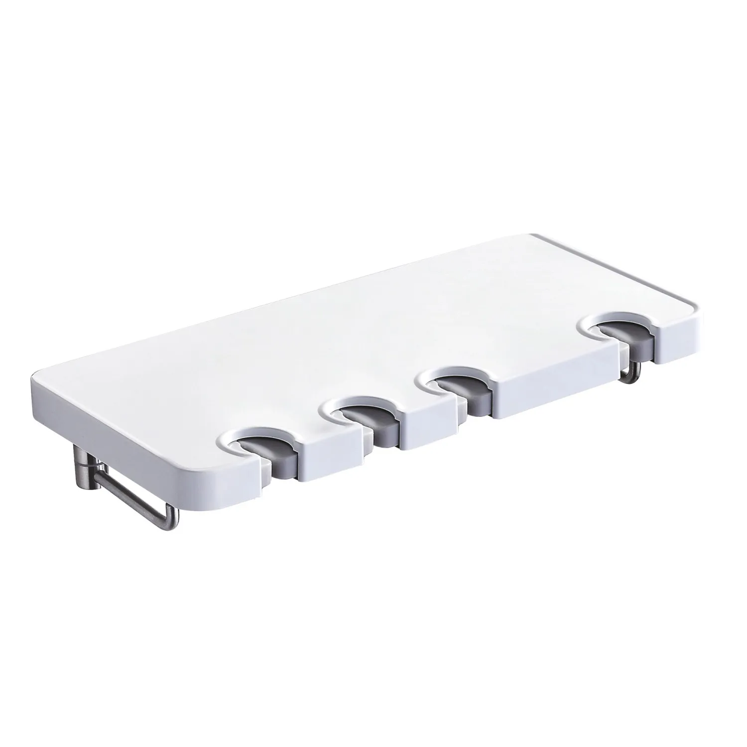 Mensola Portaspazzolini Concept in acciaio e abs cromo bianco