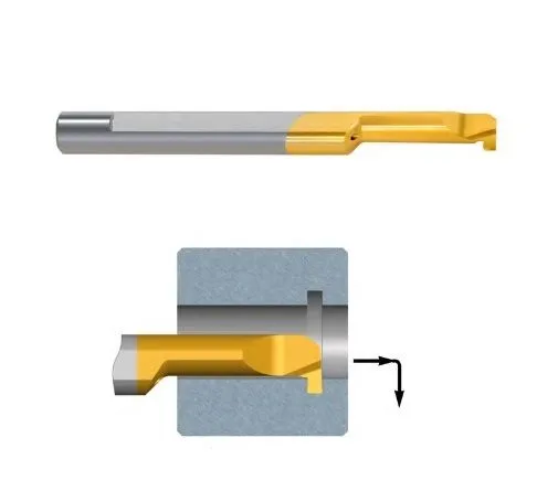 MGL5B1.5L22BMK Micro Bareno sinistro per scanalatura Tiny Tools Carmex in metallo duro BMK, fantina mobile