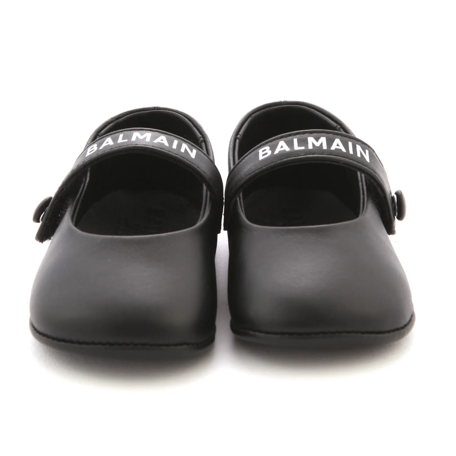 Mini Ballerine Nere In Pelle Neonata