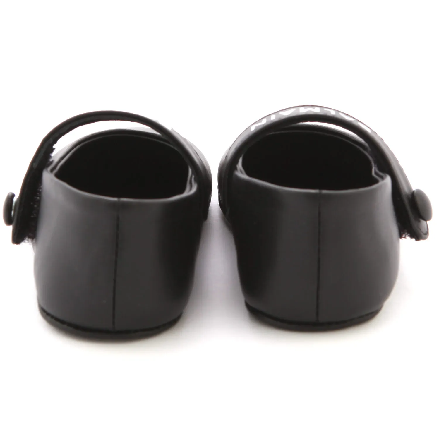Mini Ballerine Nere In Pelle Neonata