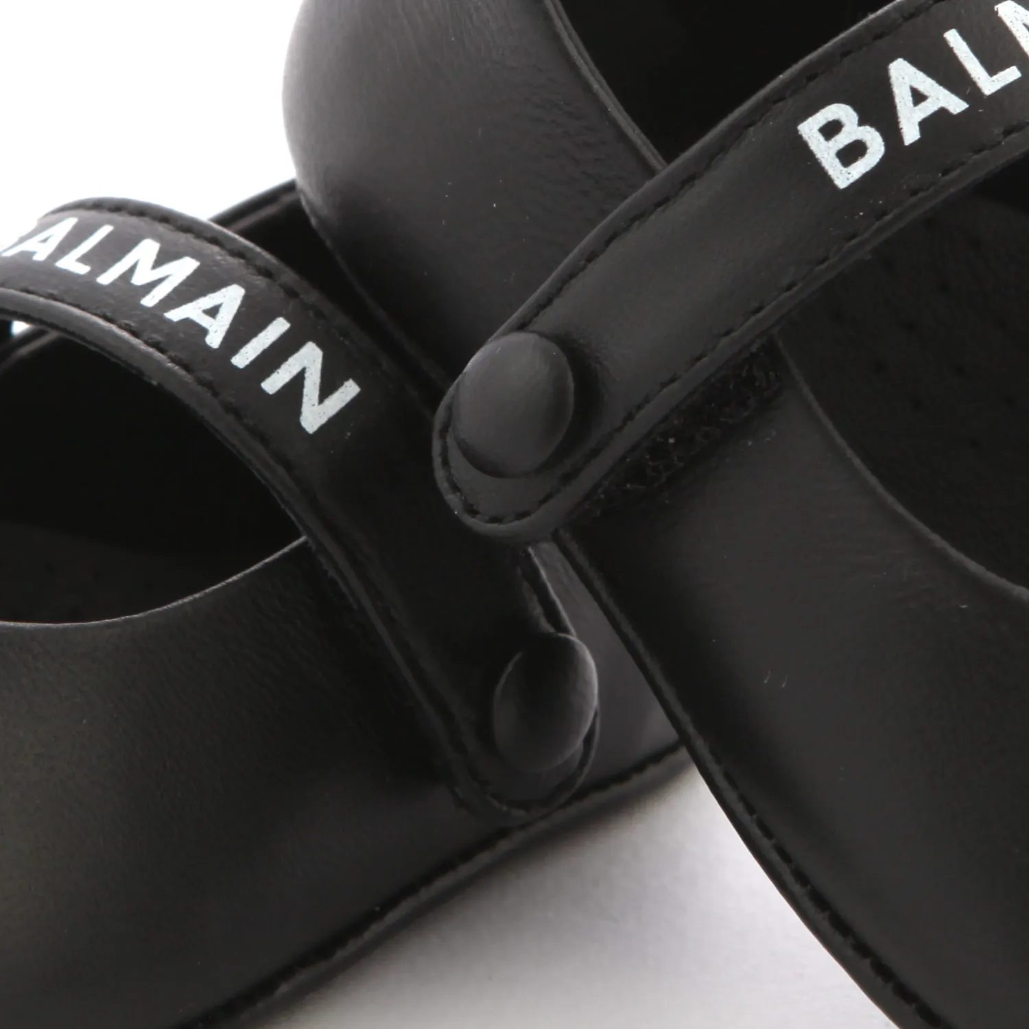 Mini Ballerine Nere In Pelle Neonata