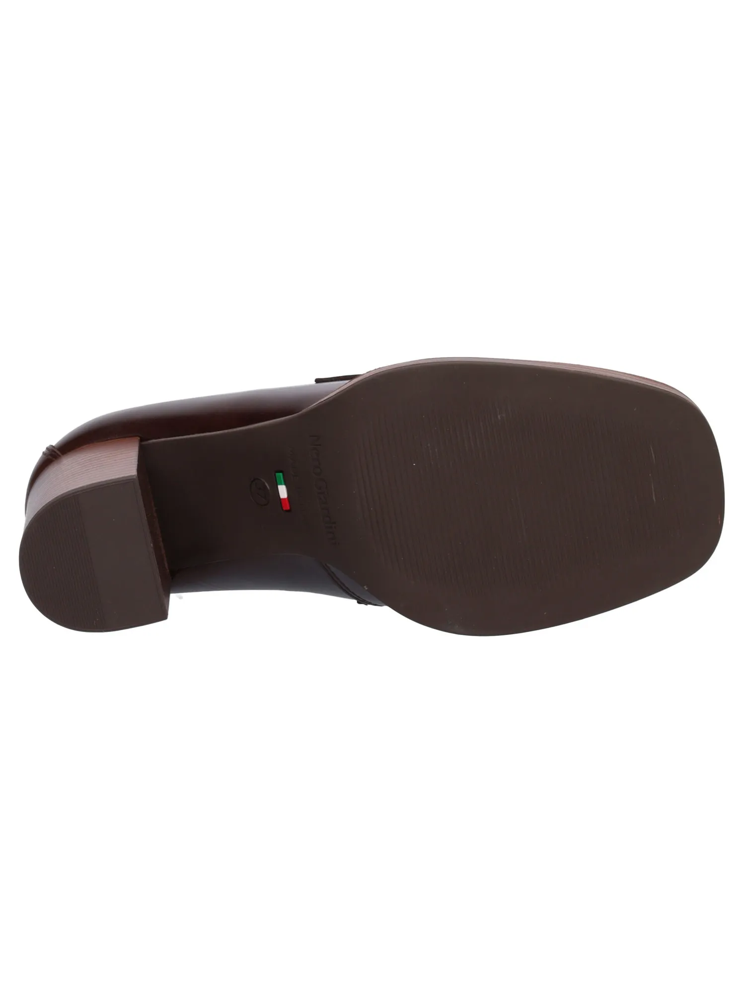 Mocassino tacco largo Nero Giardini da donna testa di moro