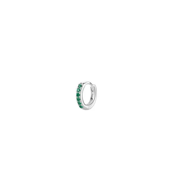 Mono Orecchino cerchietto Gioielli Fancy by Brosway in argento zirconi verdi mm 12 flg80