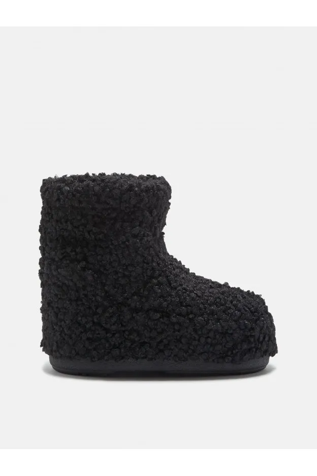 Moon Boot Icon Low Nolace Faux Curly Nero