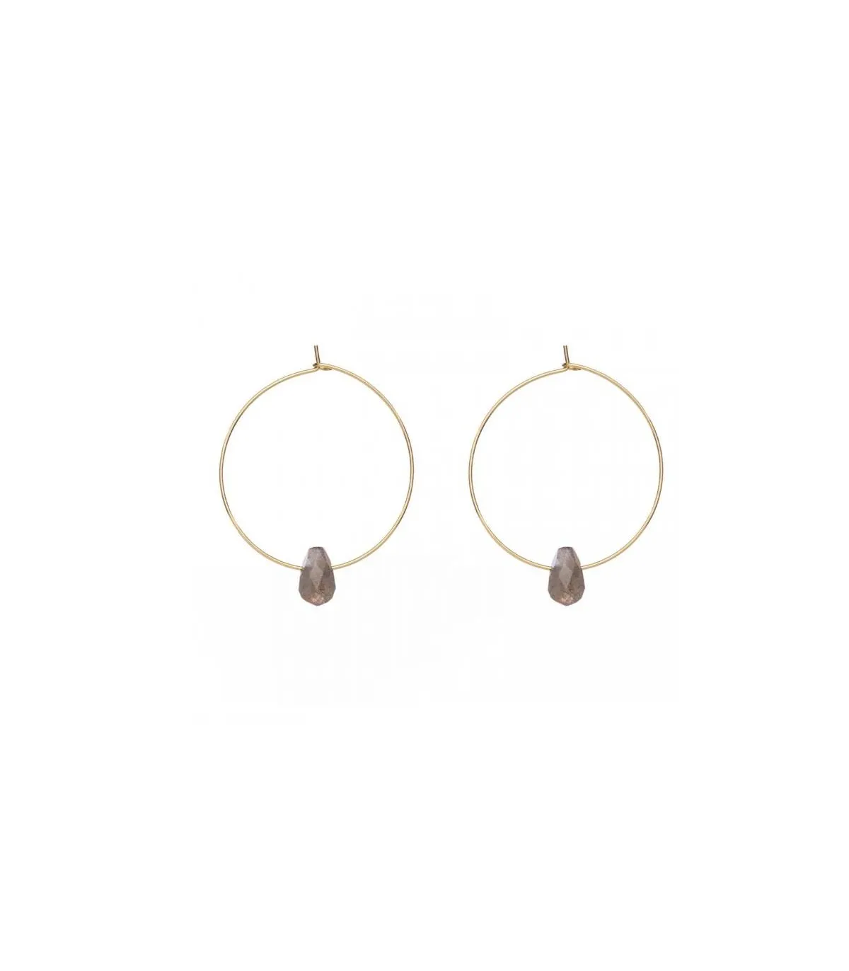 Orecchini Cerchio Donna Alisia Aurora Stones Argento 925 Dorato Labradorite AL1045