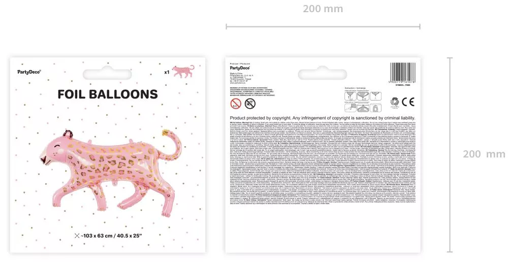 Palloncino foil rosa leopardo 1,14 m
