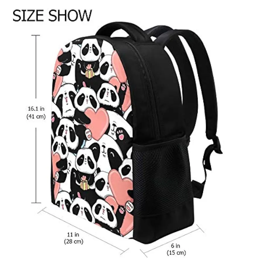 Panda Cuore Viaggio Portatile Zaino Scuola Libro Borsa San Animale Bianco Orso Casale Zaino Outdoor Business Escursionismo Zaini