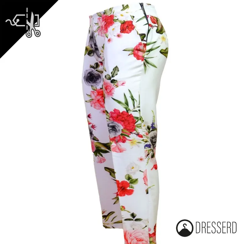 Pantalone a sigaretta floreale