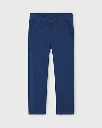 Pantalone chino indaco in gabardina di cotone stretch 2-9 anni