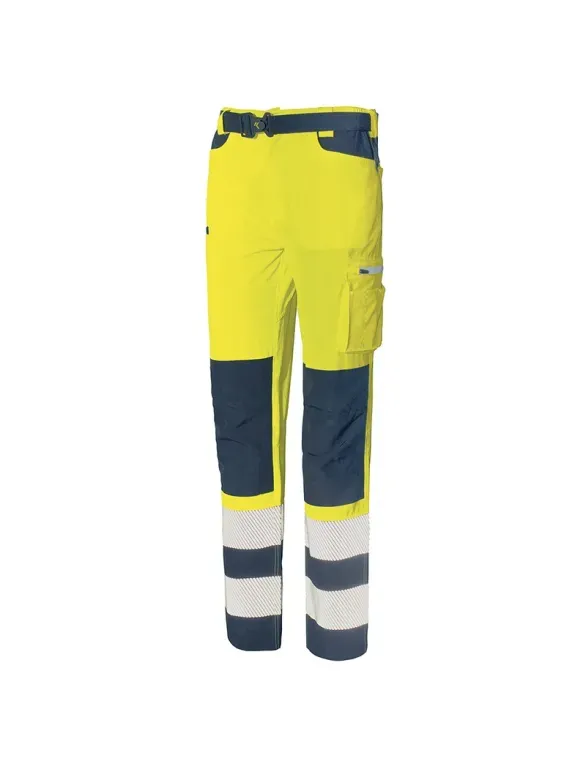 Pantalone da Lavoro Alta Visibilità Multitasche Stretch Issa Line Softshell HI-VI 8450B