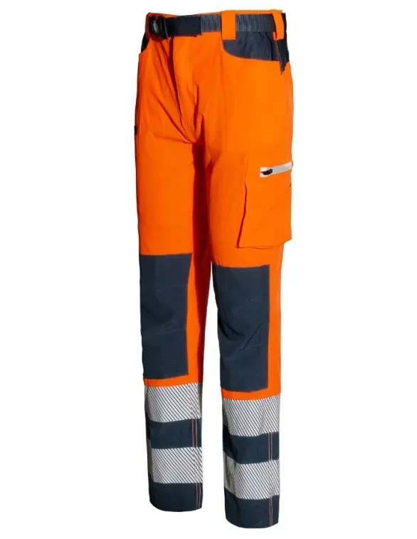 Pantalone da Lavoro Alta Visibilità Multitasche Stretch Issa Line Softshell HI-VI 8450B