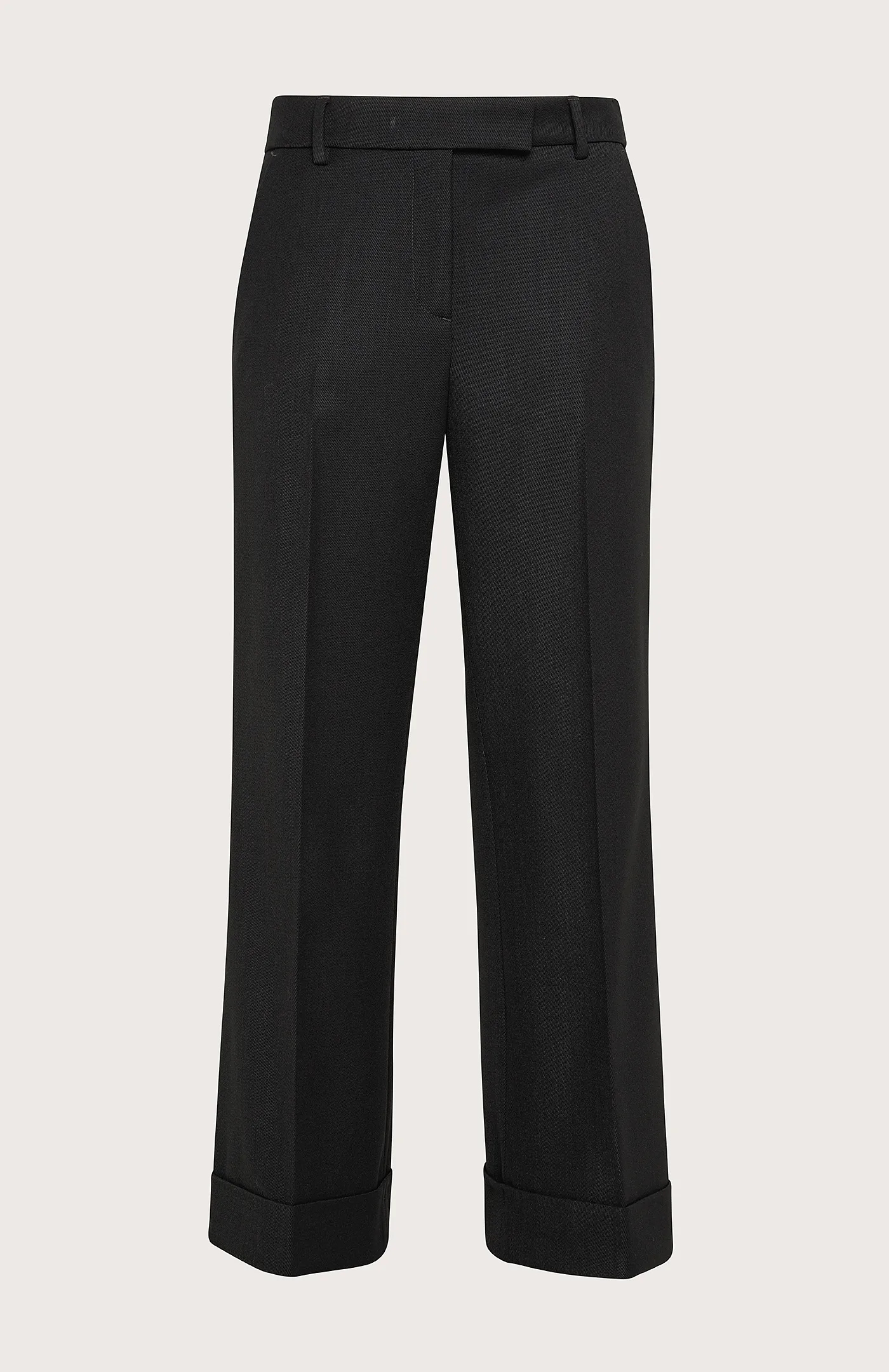Pantalone largo con balza al fondo