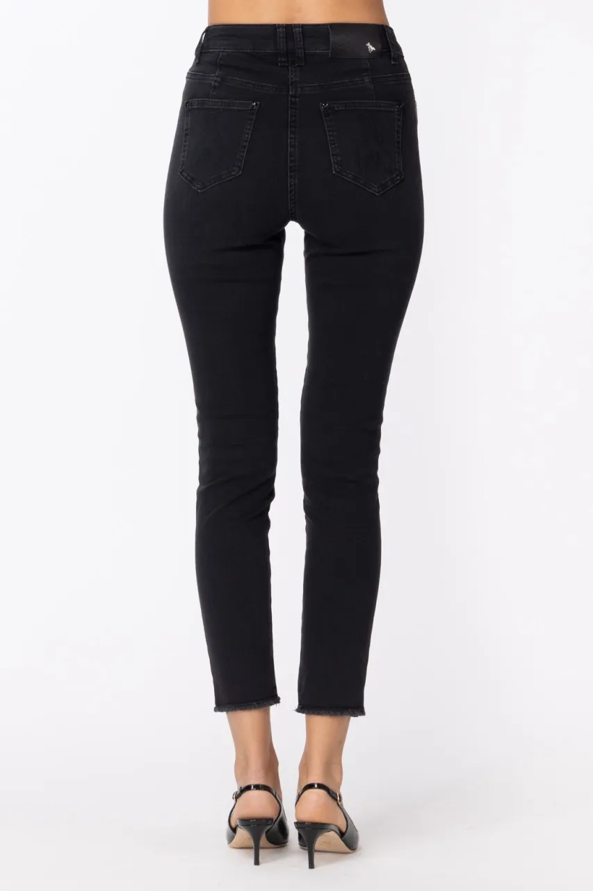 Pantaloni a sigaretta Black Stone Wash