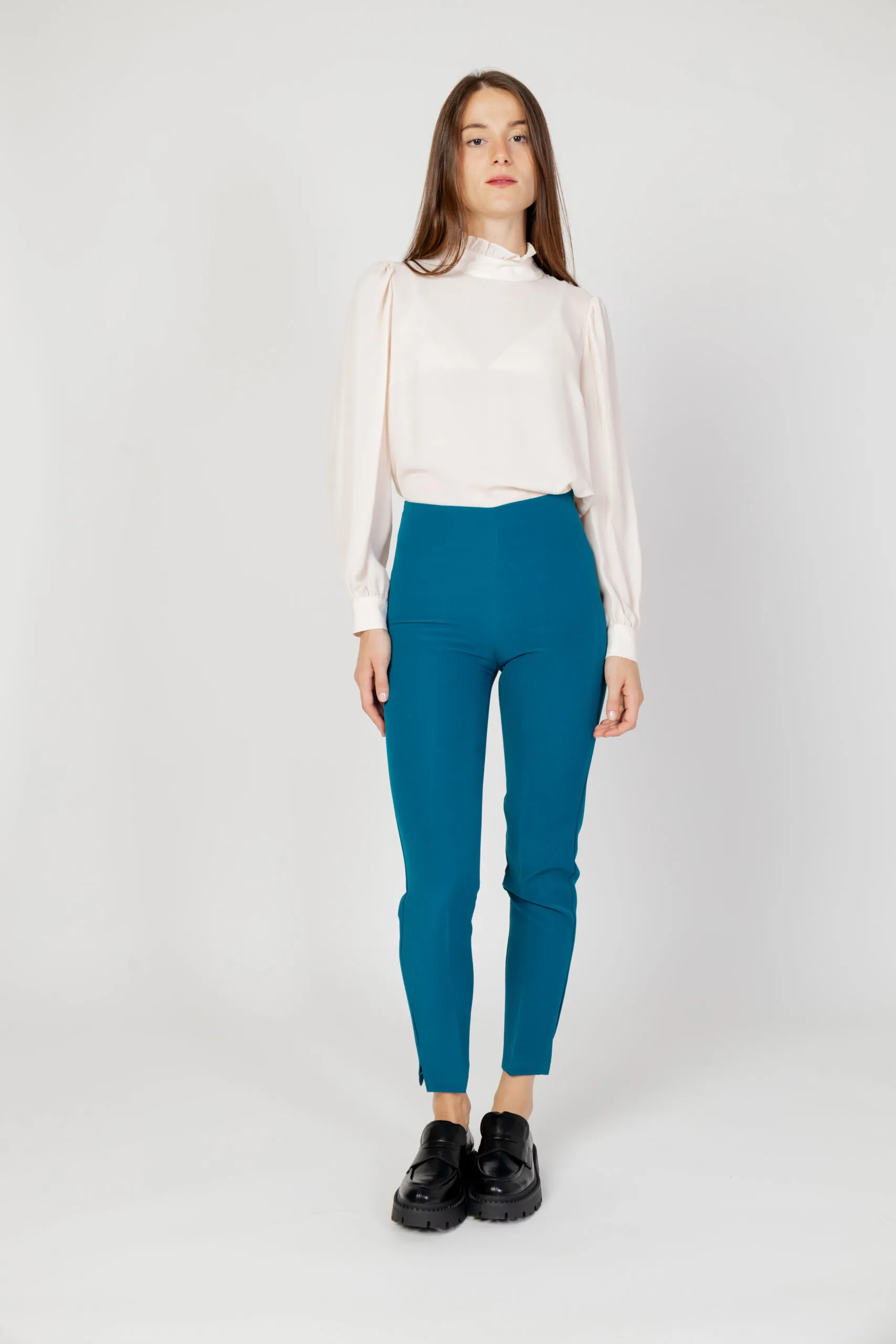 Pantaloni a sigaretta Hanny Deep – Petrolio
