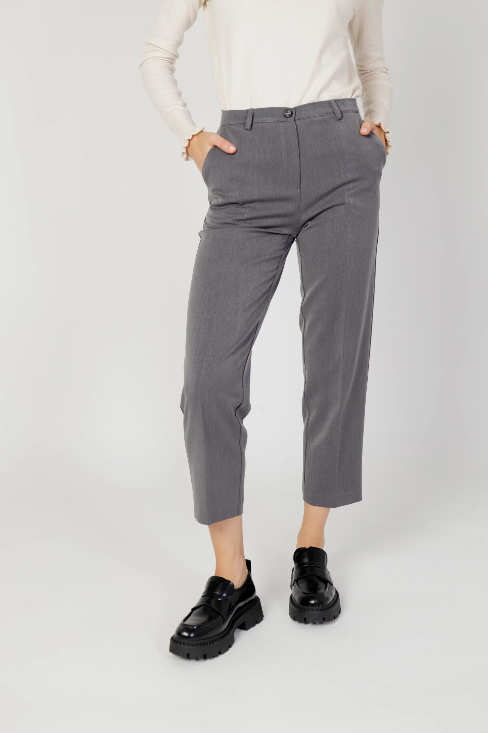 Pantaloni a sigaretta Hanny Deep guendy Grigio