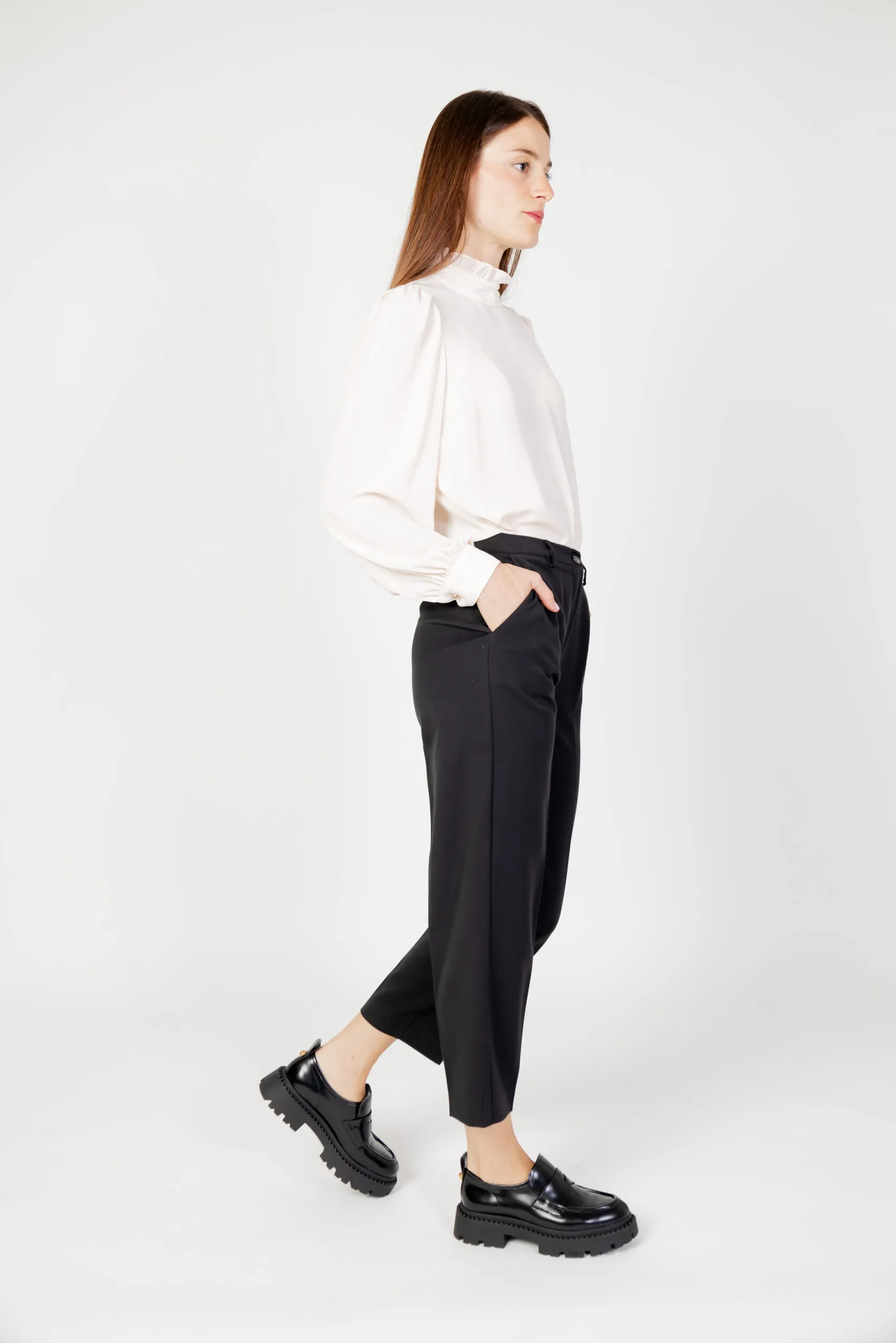 Pantaloni a sigaretta Hanny Deep guendy Nero