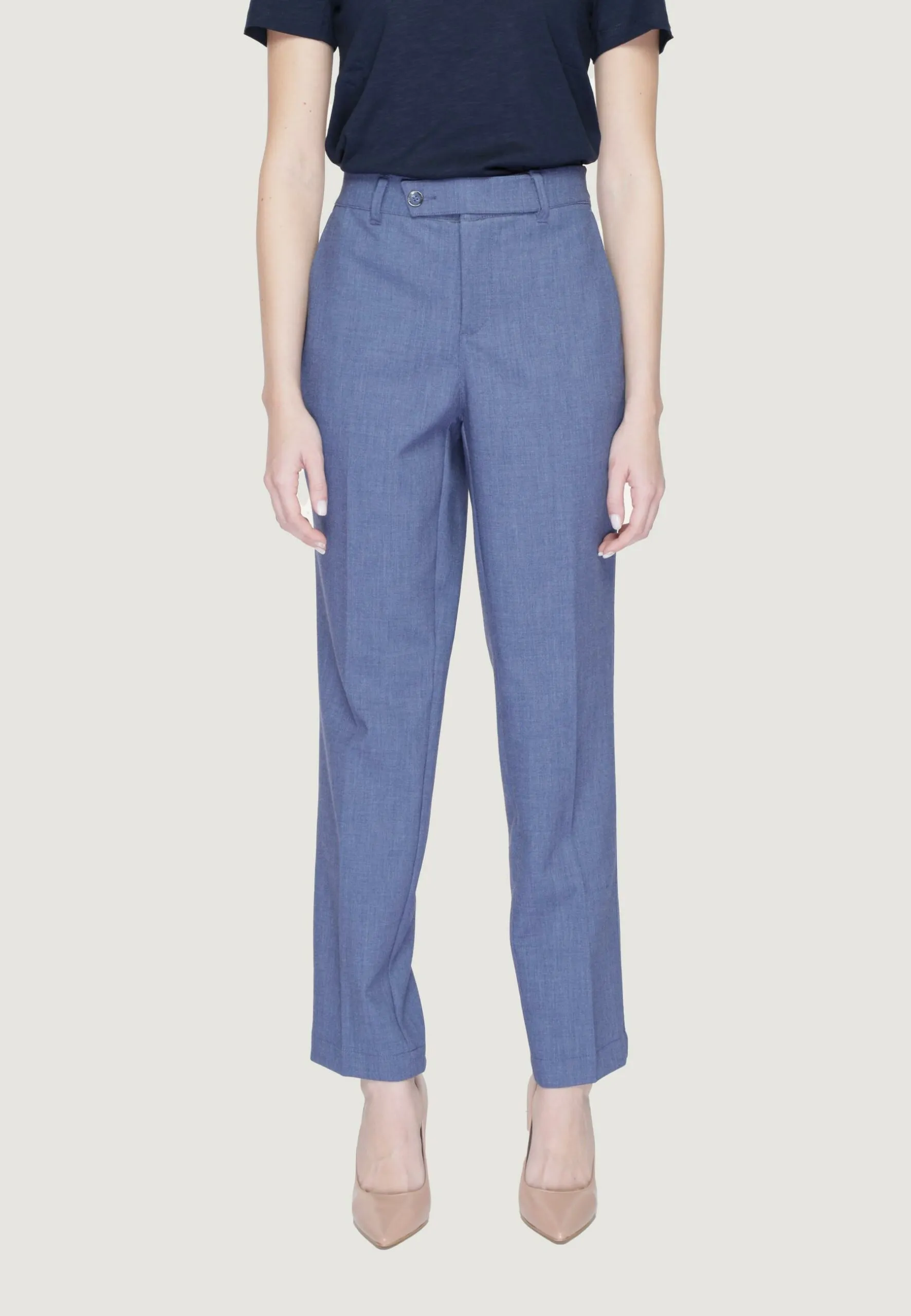 Pantaloni a sigaretta Street One Set_Chino belt flap Blu