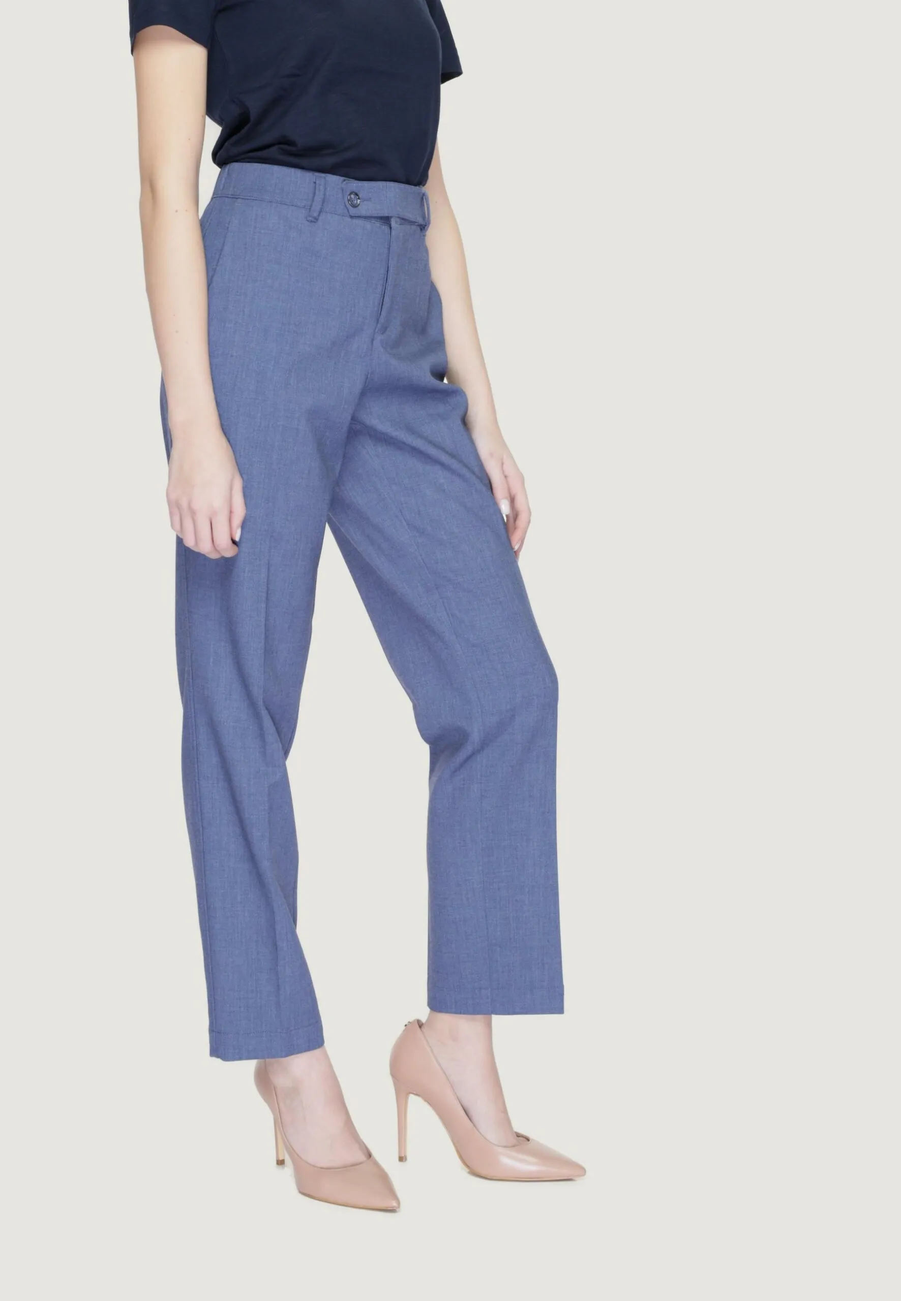 Pantaloni a sigaretta Street One Set_Chino belt flap Blu